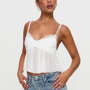 Princess Polly Corella Top - White Size 8